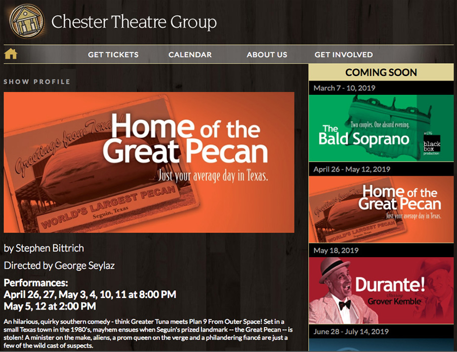 Home of the Great Pecan by Stephen Bittrich at Chester Theatre Group